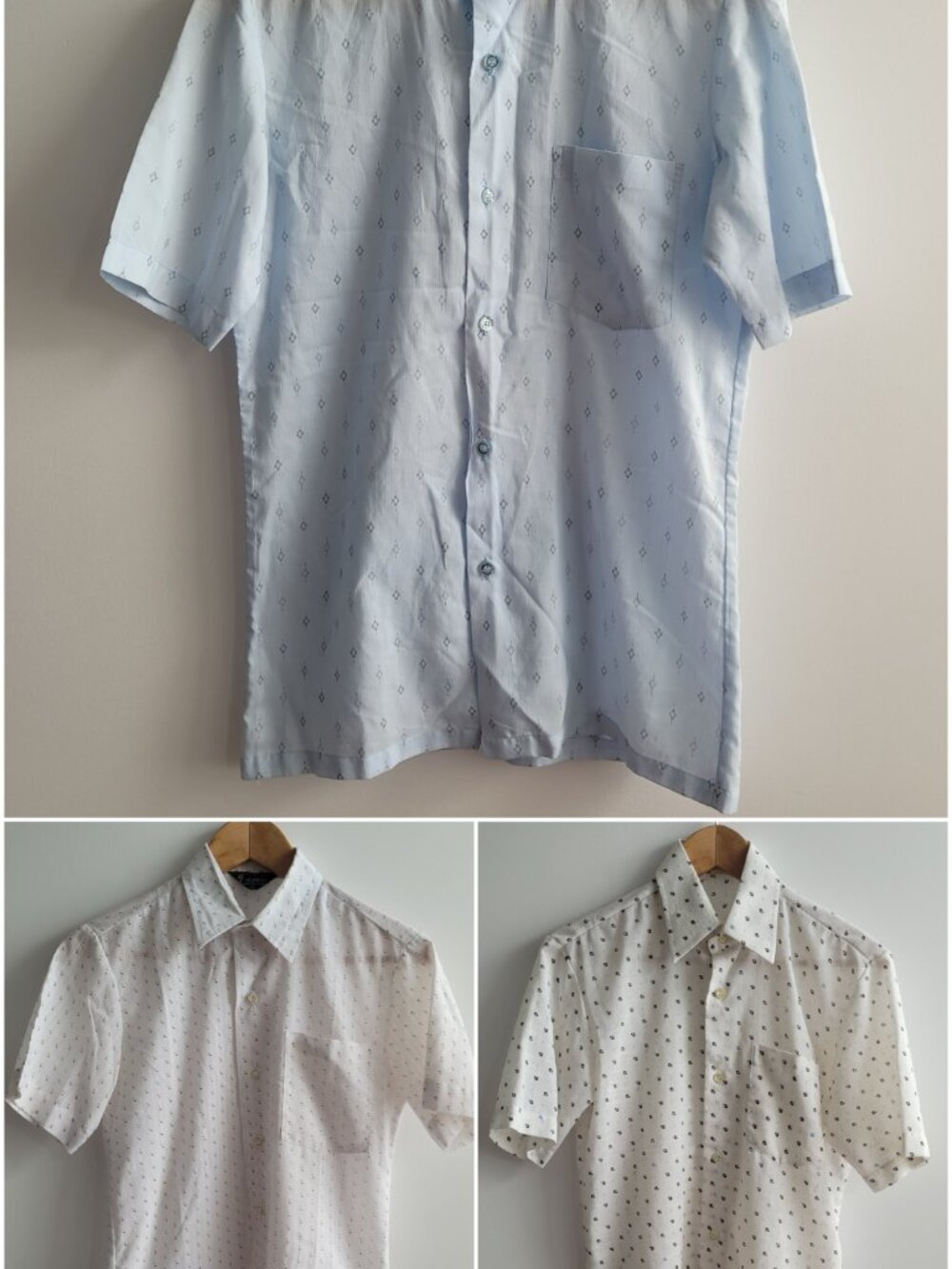 Vintage Men's Short-Sleeved Button-Ups-Slim Fit Small-$20 Each